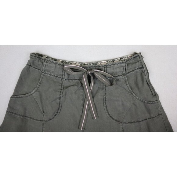L.O.G.G H&M - WOMEN'S GREEN A-LINE LINEN BLEND KNEE LENGTH SKIRT SIZE 10 - FLAWS - Picture 6 of 11